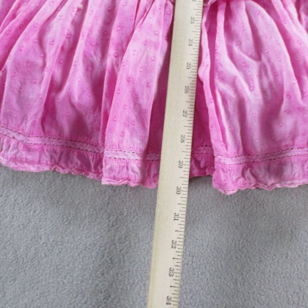EUC LoveShackFancy Mini Dress Womens Medium Bordeaux Pink Hand Dye - Picture 9 of 11